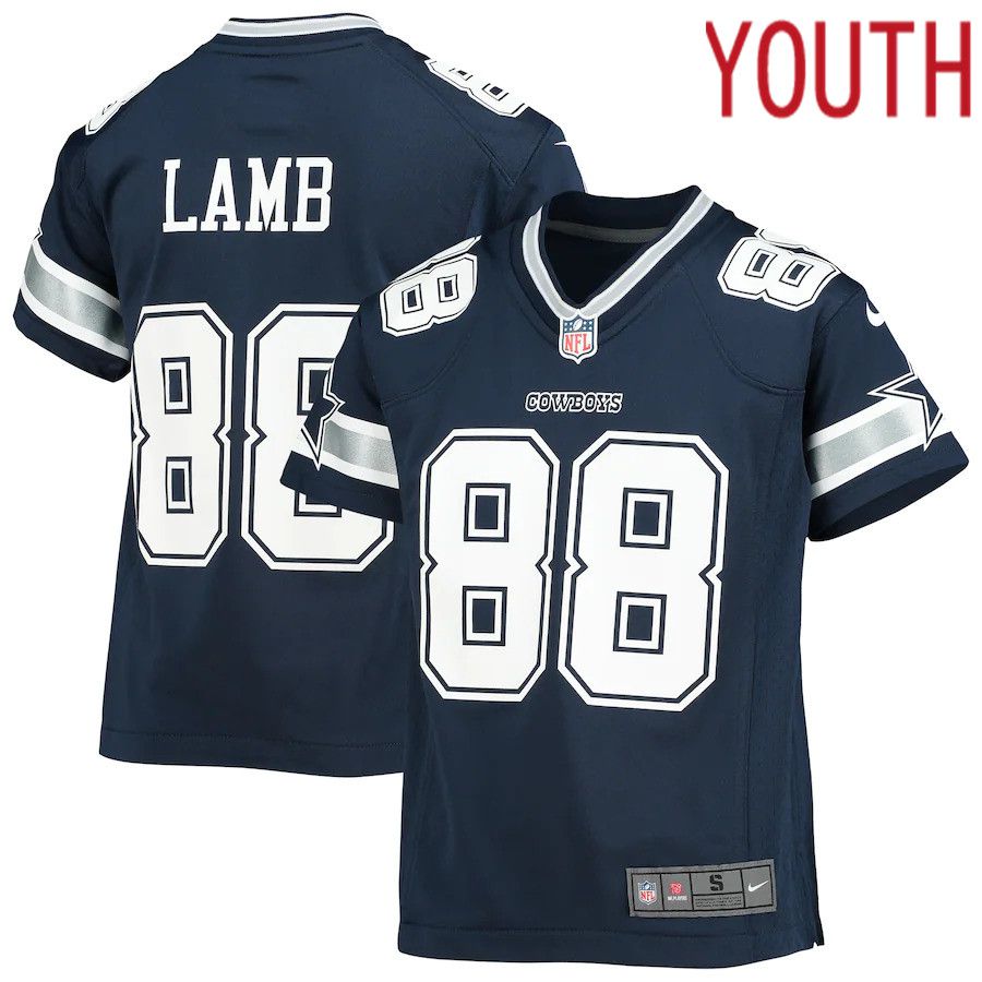 Youth Dallas Cowboys #88 CeeDee Lamb Nike Navy Player Game NFL Jersey->youth nfl jersey->Youth Jersey